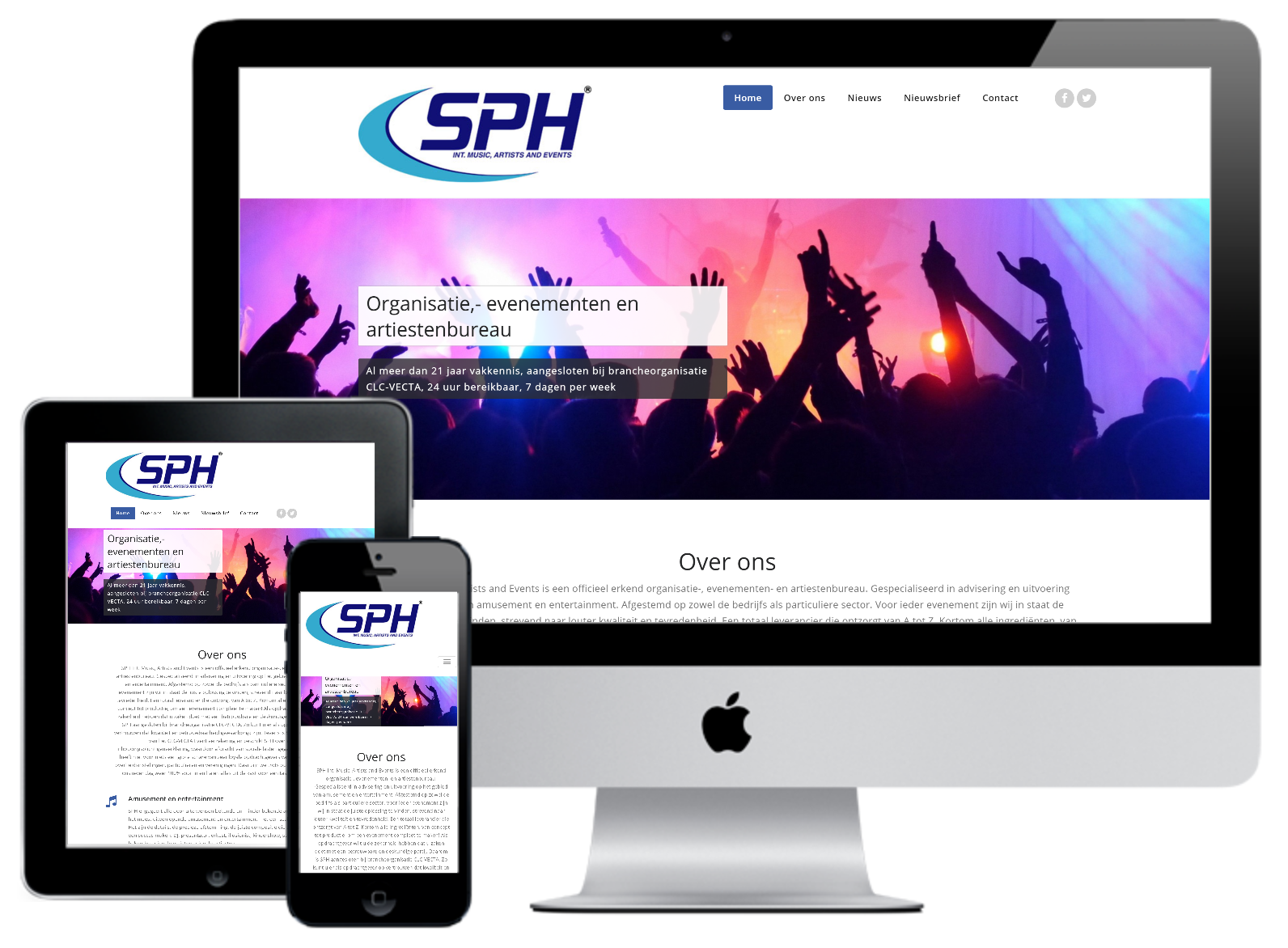 Responsive webdesign SPH Int. Music, Artists and Events