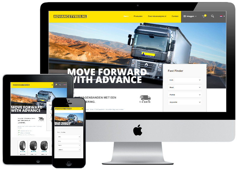 Responsive Webshop Advancetyres.nl inclusief iDEAL