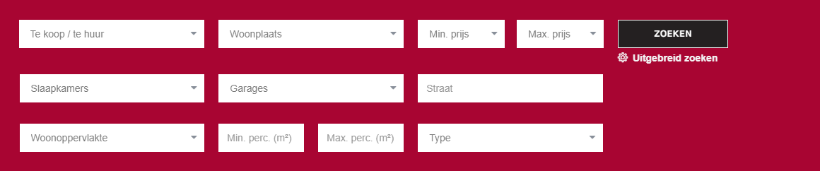 Uitgebreide zoekfunctie Hopmans & Geense Makelaardij.