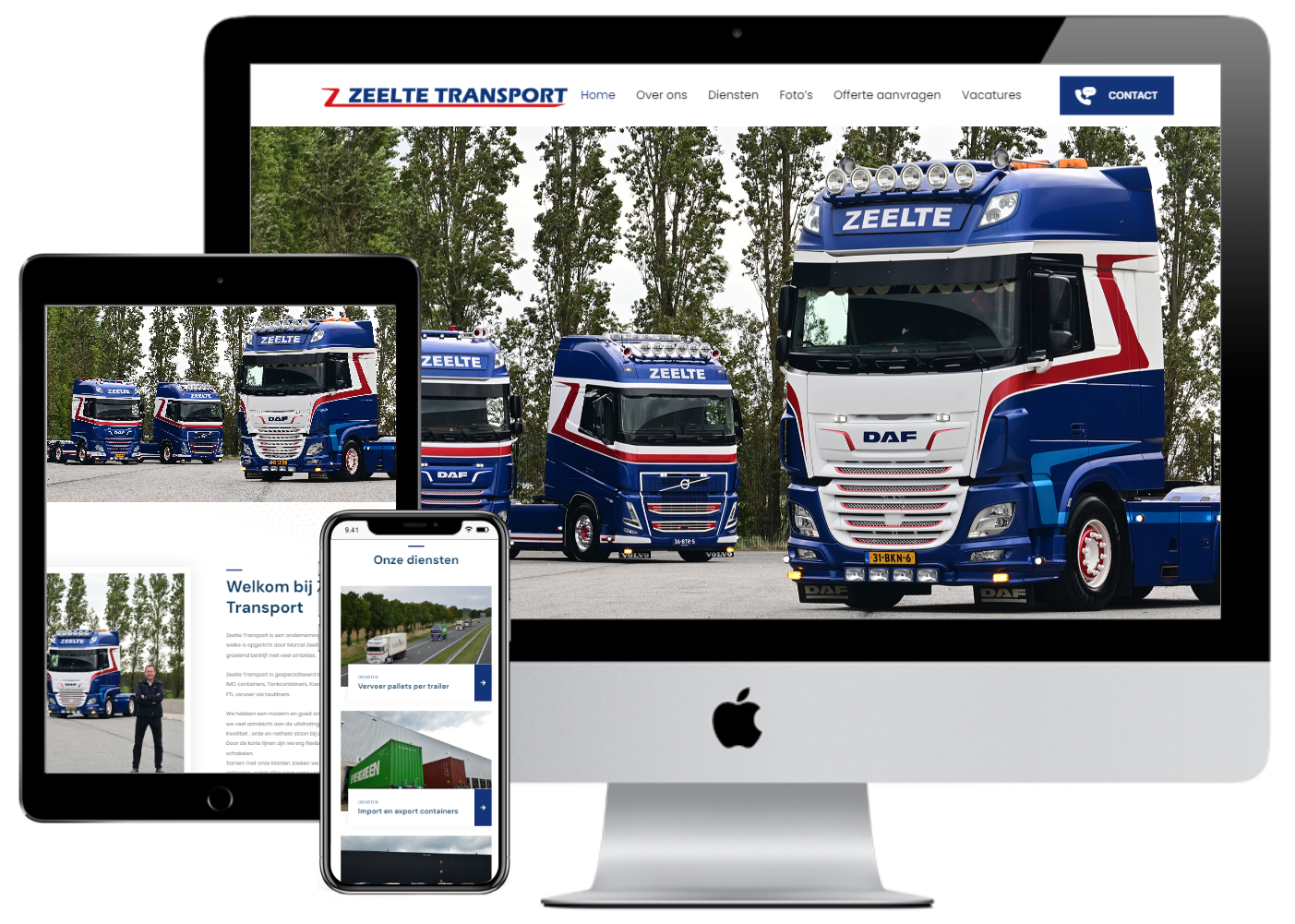 Responsive webdesign Zeelte Transport